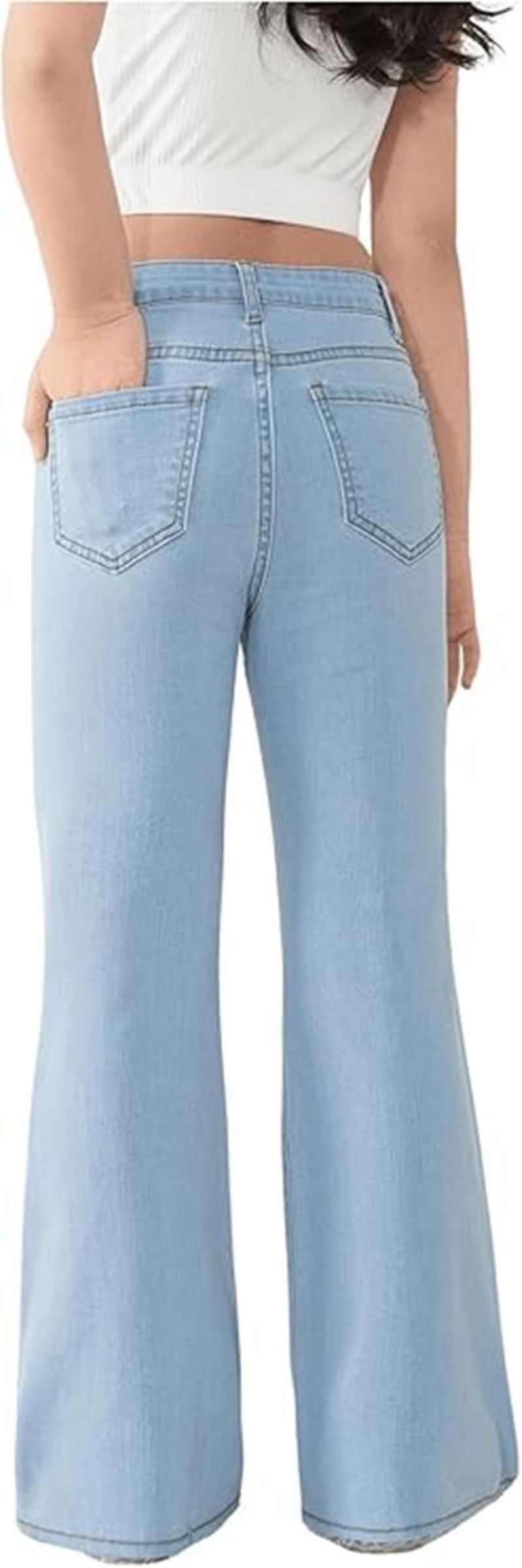 ADBUCKS Breathable and Stretchable Denim Bootcut Bell Bottom Jeans for Girls | Age Group - 8-14 Years (in, Age, 7 Years, 8 Years, Light Blue) - Image 5