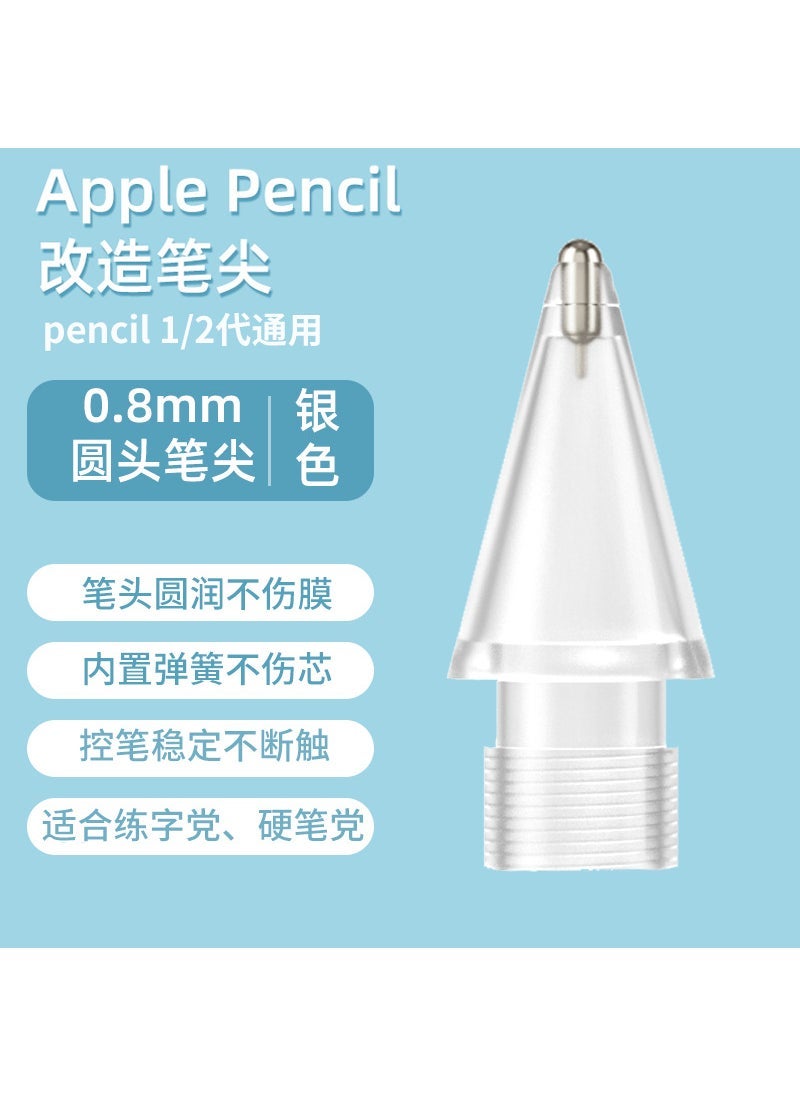 Applicable to Apple iPad paper film Applepencil transformation Generation 2 generation needle tube original replacement nib 5.0 transparent replacement and transformation nib 【Silver Needle】】 - Image 2