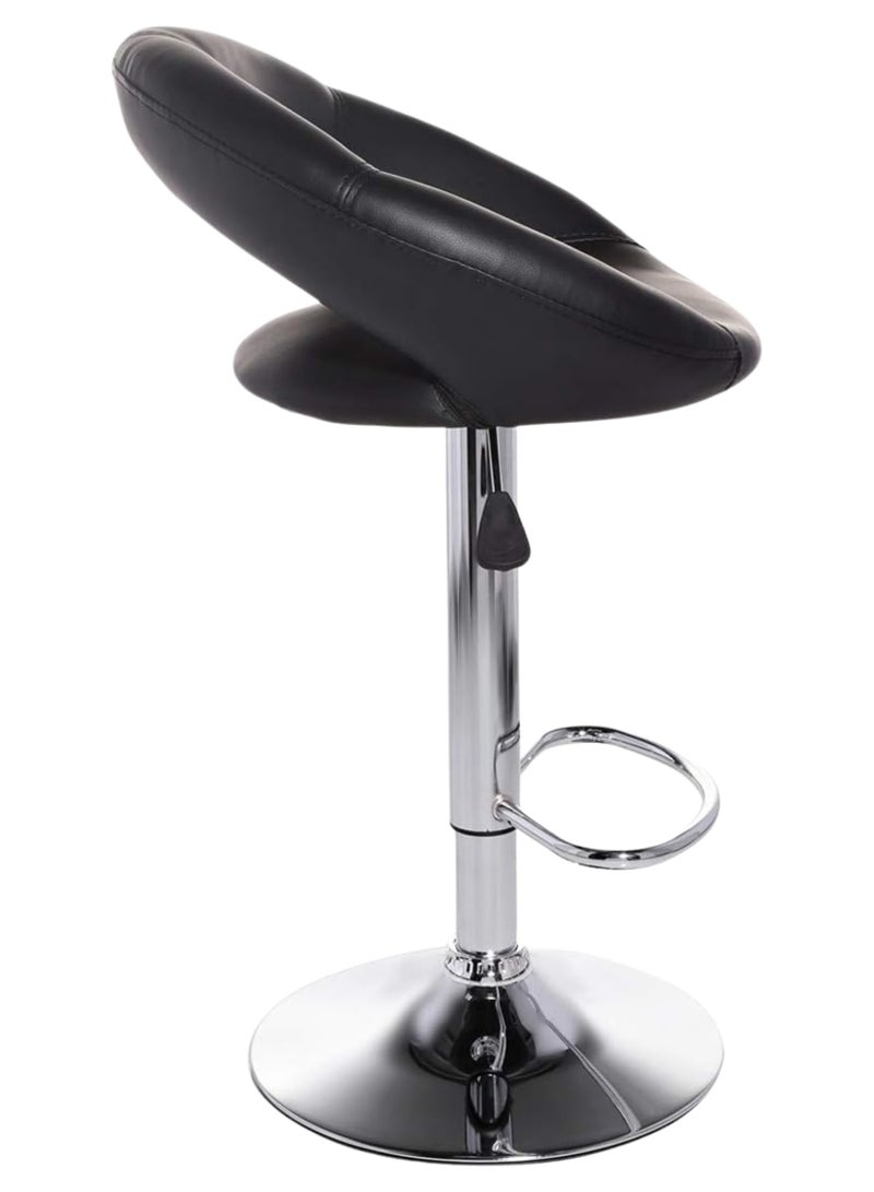 بكسل للأثاث مجموعة 2 كرسي بار من بكسل الأثاث قابل للتعديل بتصميم عصري ونمط دوار من الجلد لمطبخ المنزل بمسند للظهر والقدمين - Image 3