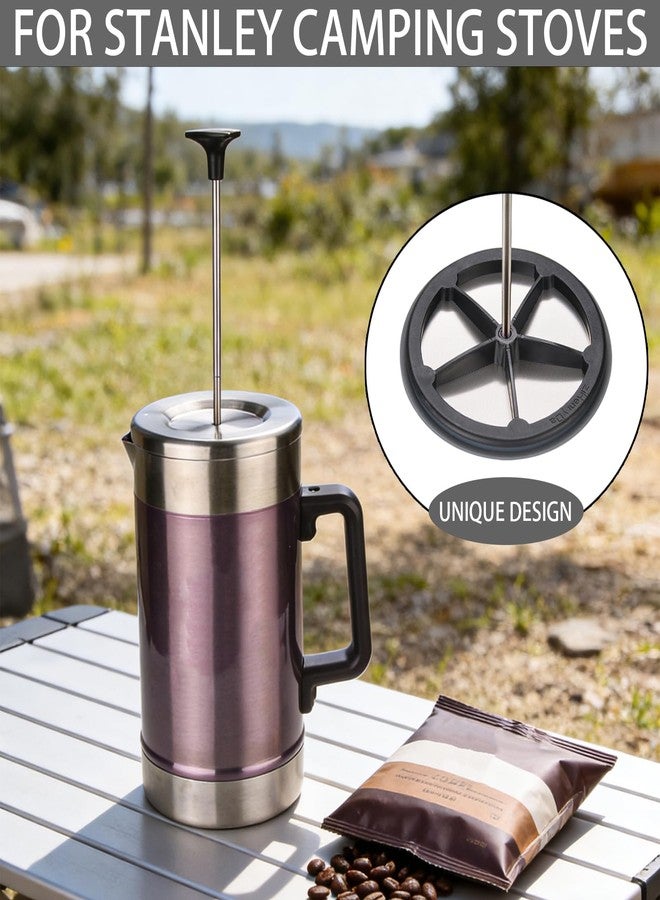 ziHenryDa 2-Pack Silicone French Press Coffee Makers compatible with Stanley Classic Stay-Hot French Press Coffee Maker 48 oz , french press coffee maker for Stanley Camping Stoves ,coffe press (Black, 2) - Image 2