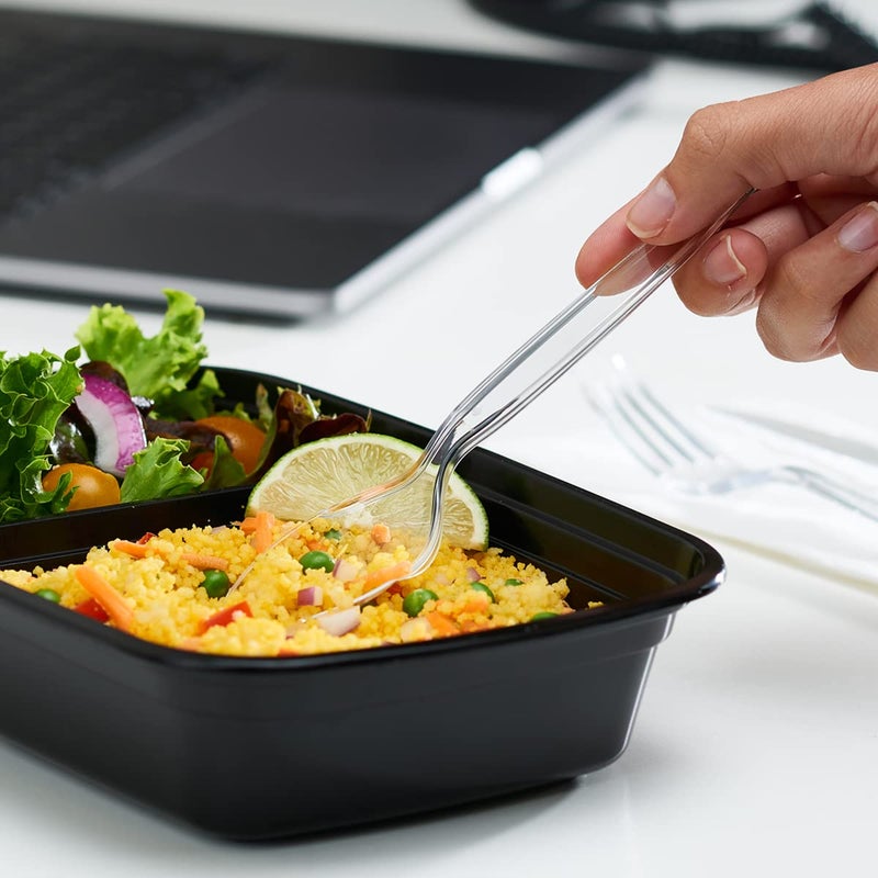 Comfy Package [100 Pack] Heavy Duty Disposable Clear Plastic Spoons - Plastic Silverware, Basic Cutlery for Parties, Events, and Everyday Use - Image 5