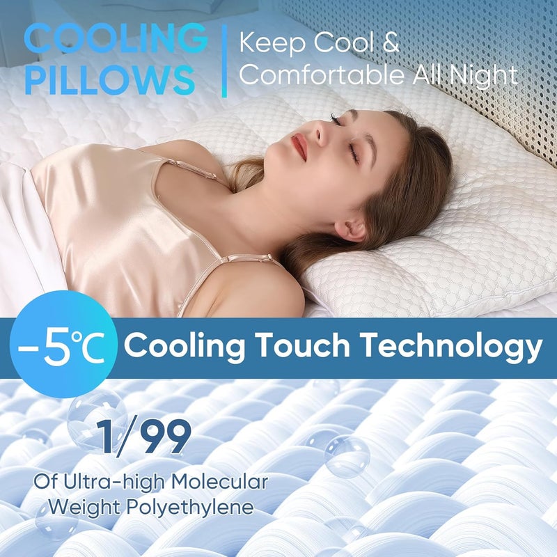 MINUPWELL Cooling Ultra Flat Pillow for Sleeping - 2.5 inch Height Slim Bed Pillow for Stomach Sleeper, Standard Size - 18x26 in - Image 4