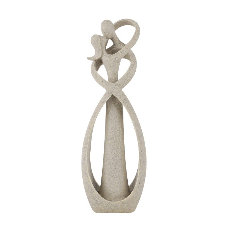 Trycooling Kissing Lovers Statue Abstract Sculpture Resin Statues for Home Decor Modern Home Office Desktop Shelf Bookshelf Decor Sandstone