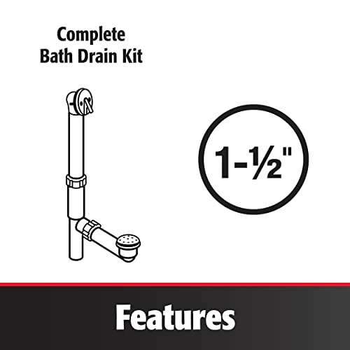Plumb Pak Keeney 645PVCDSBN Cable Driven PVC Bathtub Drain Kit for Standard Size Tubs, Brushed Nickel - Image 4