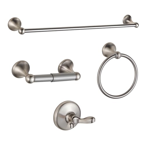 BGL Bathroom Accessory Set, Brushed Nickel Adjustable Expandable Towel Bar 4-Piece Bathroom Hardware Set Wall Mounted - Image 1