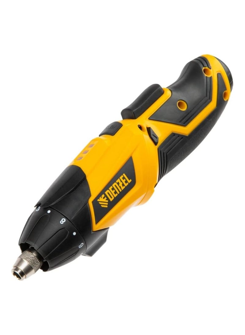 denzeL Cordless Screwdriver CSL-3,6-01, Li-Ion, 3,6 V, 1,3 Ah, with accessories, G-type plug//Denzel  - Image 4