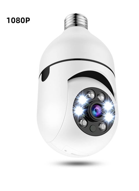 كاميرا مراقبة بمصباح كهربائي 360 درجة كاميرا IP بانورامية قابلة للإمالة 2.4 جيجاهرتز واي فاي 1080P كاميرا مراقبة منزلية ذكية مع إنذار للكشف عن الحركة رؤية ليلية اتجاهين حديث داخلي E27