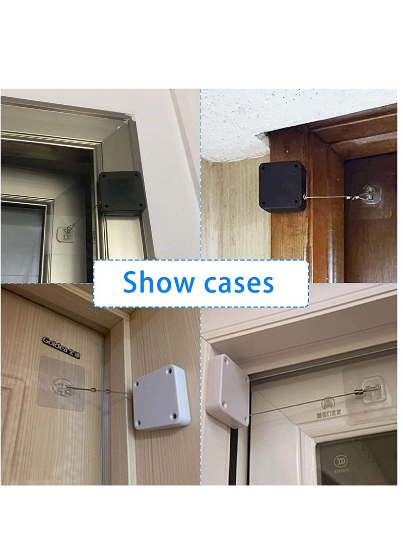 SYOSI Door Closer Automatic Sensor Door Closer Punch Free Spring Door Closer Residential Sliding Screen Door Closer Commercial Multifunctional Door Closer for Bedroom Storm Home 2 Pack White - Image 3