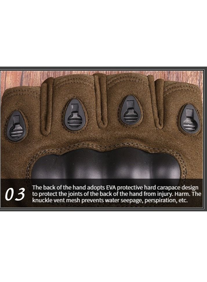 M MIAOYAN M MIAOYAN Tactical Gloves Black Hawk O Kee Outdoor Riding Army Fans Anti-cutting Field Performance Sports Fitness Hard Shell Half Finger Gloves  - Image 5