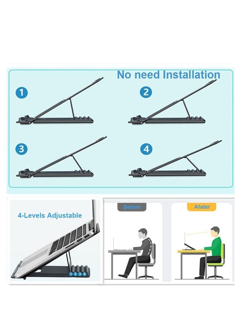 SYOSI Laptop Stand-Ventilated Adjustable Computer Holder Desktop Notebook Stand for MacBook Air Pro, Dell XPS, Fits up to 13-16'' Laptop  - Image 2