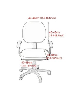 Beauenty Elastic print four seasons 2-piece office chair cover Split chair cover Swivel chair cover computer chair cover  - Image 2