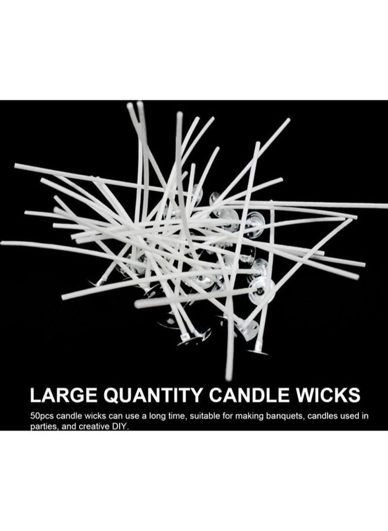 Generic 50 Piece Pre Waxed Candle Wicks White Silver  - Image 2