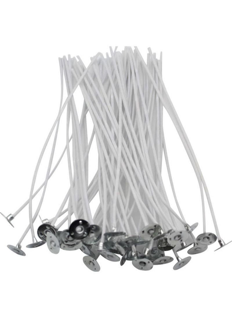 Generic 50 Piece Pre Waxed Candle Wicks White Silver  - Image 1