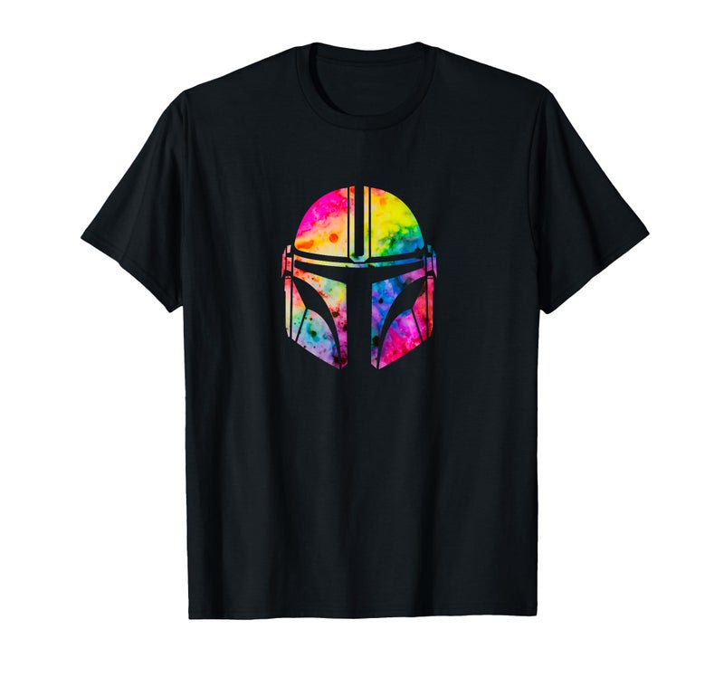 Star Wars The Mandalorian Beskar Helmet Watercolour Tie Dye T-Shirt