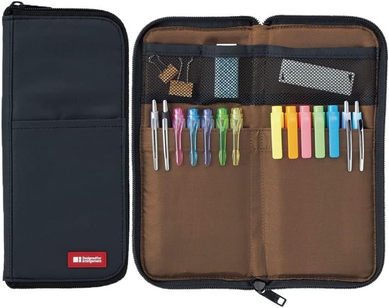 LIHIT LAB Slim Pen/Pencil Pouch, 0.7 Ã— 3.9 Ã— 8.5 Inches, Black (A7652-24) - Image 2