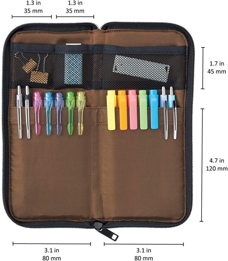 LIHIT LAB Slim Pen/Pencil Pouch, 0.7 Ã— 3.9 Ã— 8.5 Inches, Black (A7652-24) - Image 3