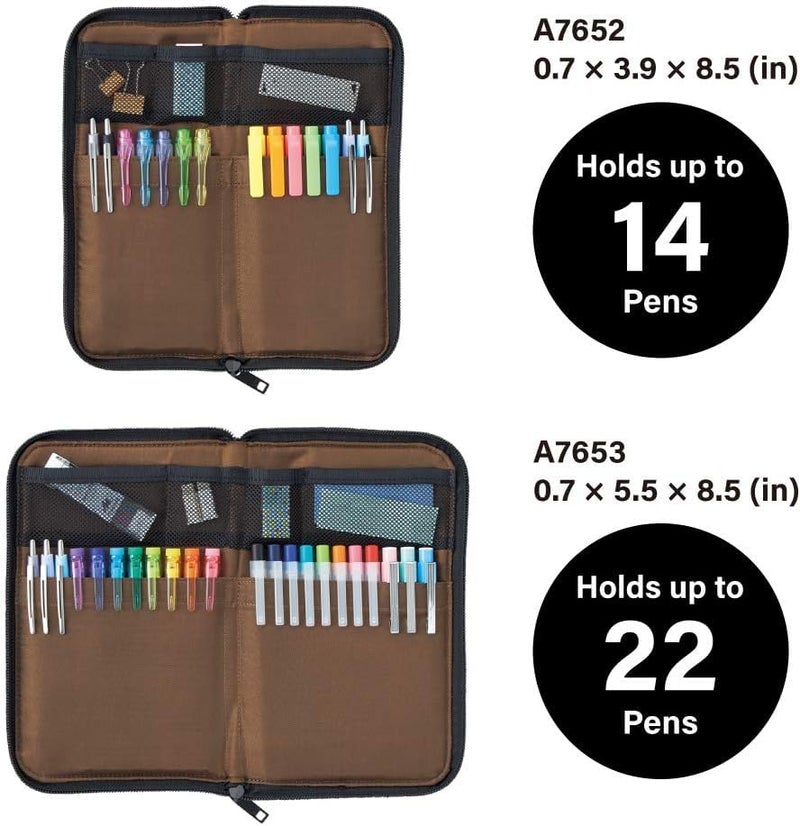 LIHIT LAB Slim Pen/Pencil Pouch, 0.7 Ã— 3.9 Ã— 8.5 Inches, Black (A7652-24) - Image 4