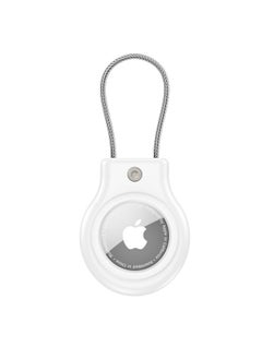 For Apple AirTag Protective Case Apple Tracker PC Security Lock Anti-lost Hanging Buckle Tracker Protective Case-Color:White