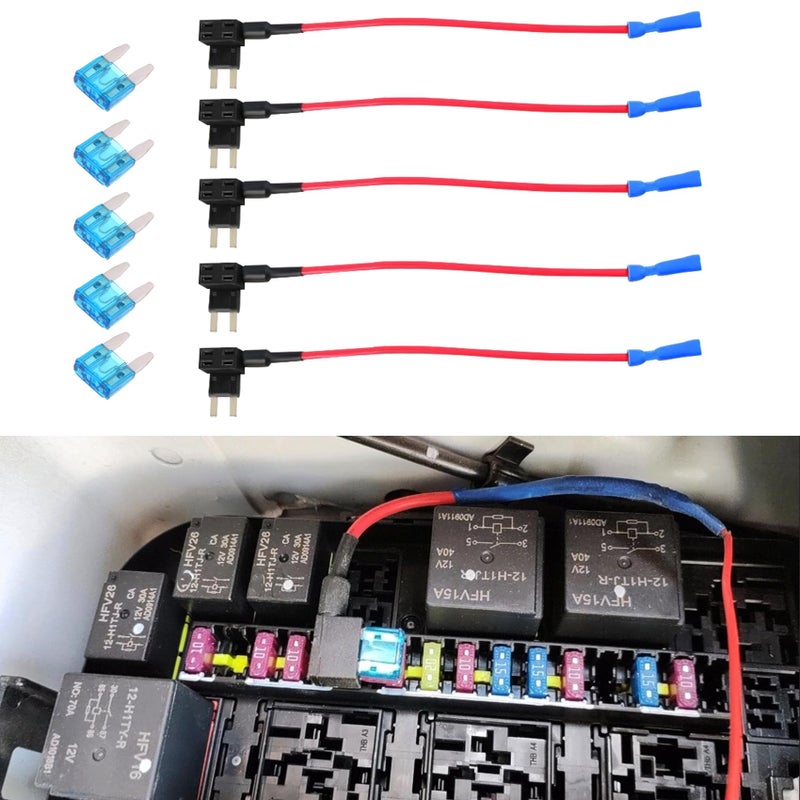 Tecledsn 5 PCS 12V Car AddaCircuit Fuse Tap Upgraded 12V Car Add a Circuit Fuse Tap Kit Standard Mini Micro2 and Low Profile Fuse Taps ATO ATC ATM APM Fuse Adapter Jumper for Cars Trucks Boats - Image 3