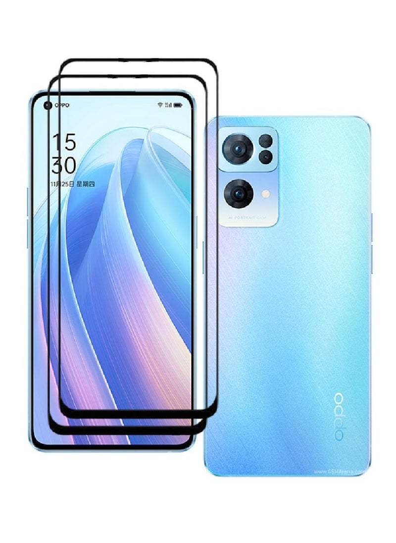 AINA 2 Pieces Tempered Glass Screen Protector 5D Designed For Oppo Reno7 Pro 5G Full Glue Edge to Edge Full Screen Coverage And Bubble Free - Image 1