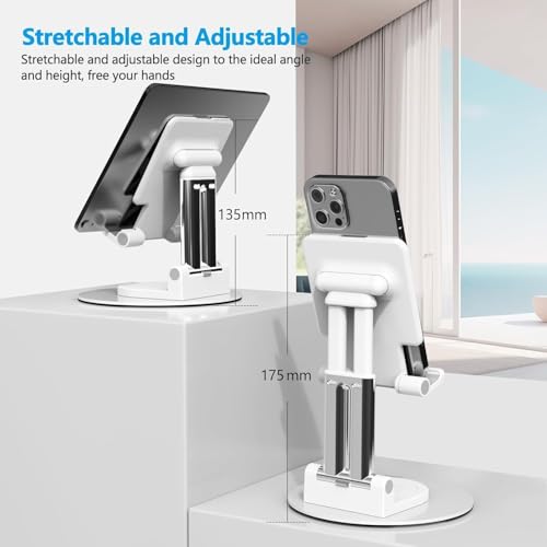 SOOPII Desktop Grade-A Quality Mobile Phone Tabletop Stand, Tablet Stand, Mobile Holder, Adjustable & Foldable, Aluminum Stand Holder for Mobile Phone and Tablet (Up to 10.3 inch) - Silver - Image 5