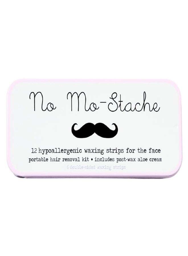 No Mo-Stache Wax Strips for Hair Removal, 12 Count - Hypoallergenic All Skin Types - Facial Hair Removal For Women - Travel Friendly Wax Strips For Lip, Brows, Chin, Face + Post Wax Aloe Cream - Image 1