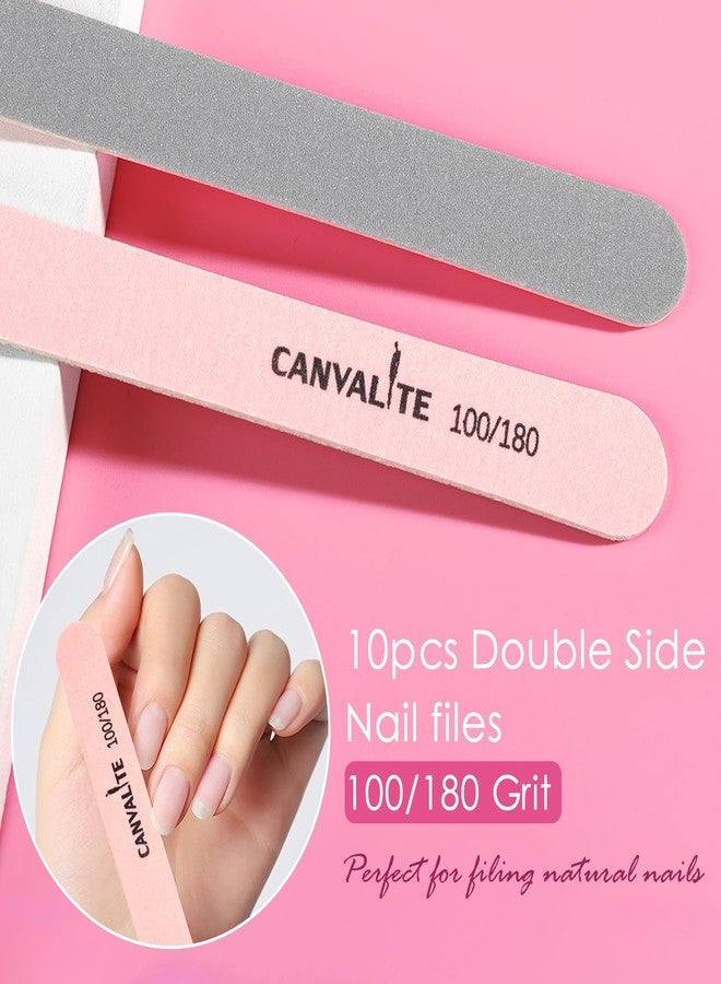 Canvalite Nail Files and Buffers, Shapes/Smooths/Shines Multi-Functional File & Polishing Buffer Block with 100/180 Grit Emery Boards, 14pcs Manicure Kit Natural Nail Care - Image 5