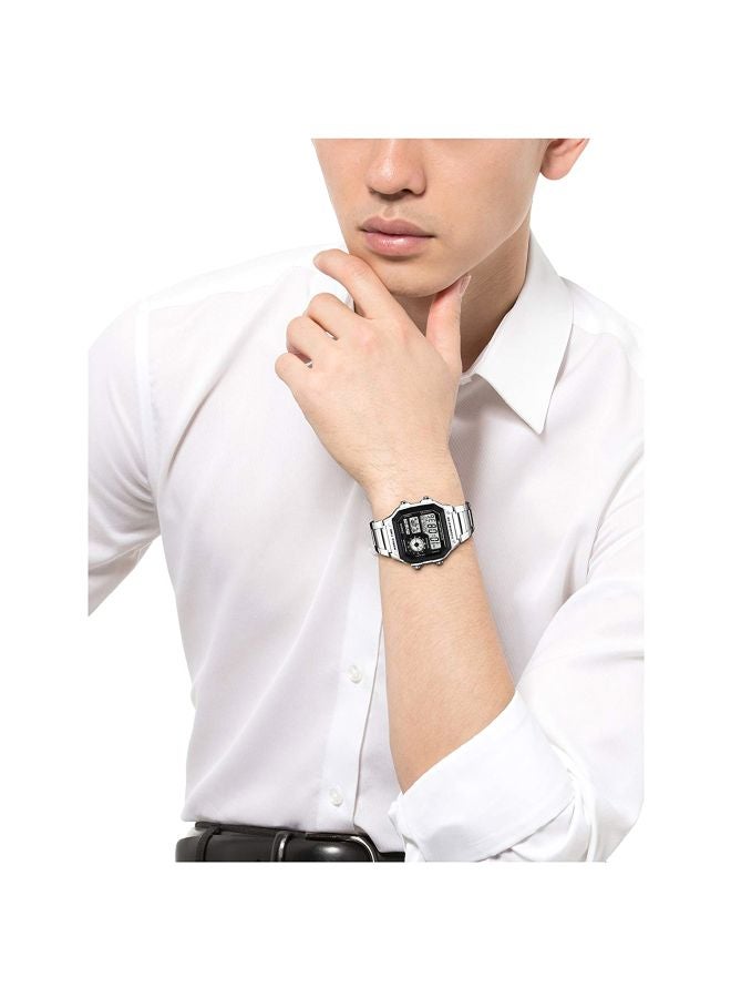 CASIO Men Water Resistant Digital Watch AE-1200WHD-1AVDF - 45 mm - Silver - Image 5