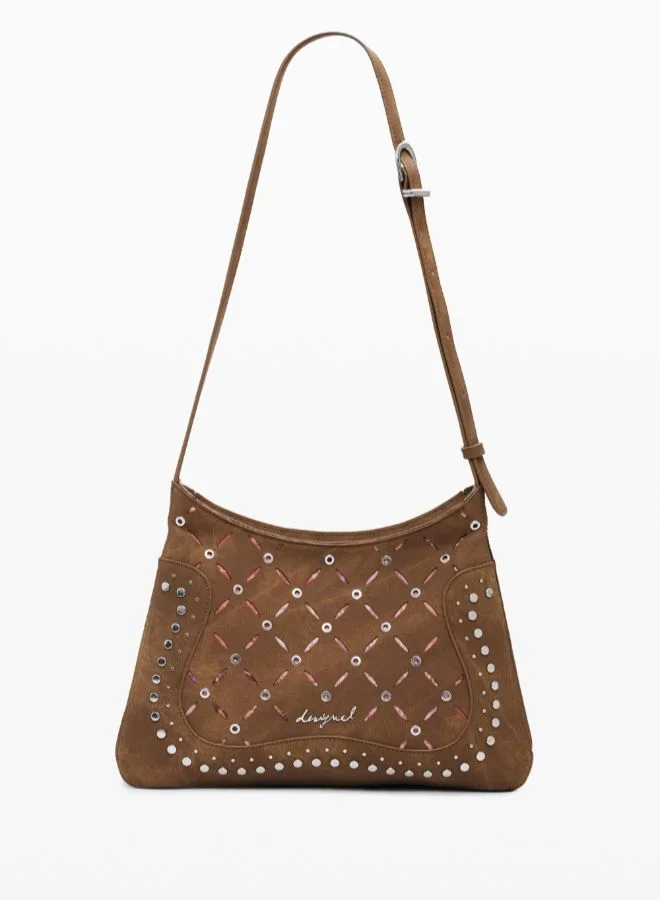 Medium cut-out faux leather bag