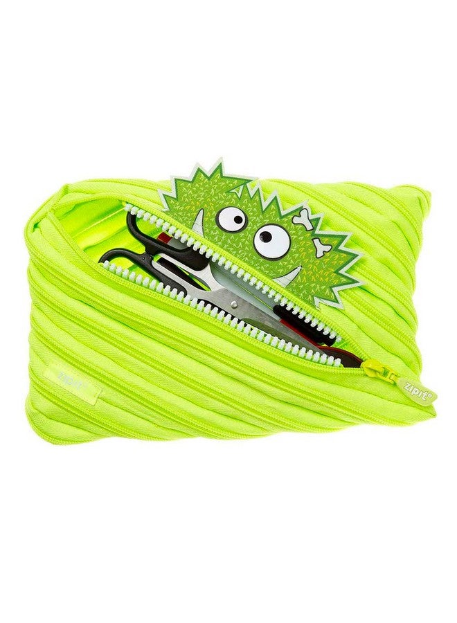 ZIPIT Monster Pencil Case for Boys | Big Pencil Pouch for School, College and Office | Pencil Bag for Kids (Green) - Image 4