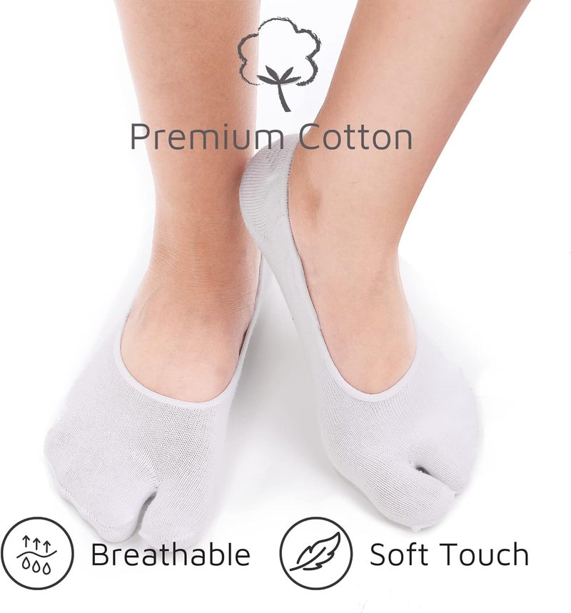 F Flammi No Show Socks Women Tabi Socks Non Slip Flip Flop Socks Low Cut for Sneaker Lofer Boat Shoes - Image 5