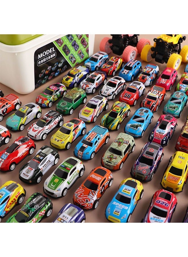 50 Piece Die-Casting Toy Car, Equipped with Storage Box and Foldable Game Pad, Rebound Function, Durable Metal Vehicle, Rich Colorful Product Combination, Suitable for Educational Entertainment Gifts Children Aged 3 Above - Image 2