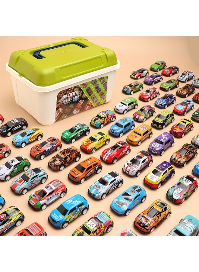 50 Piece Die-Casting Toy Car, Equipped with Storage Box and Foldable Game Pad, Rebound Function, Durable Metal Vehicle, Rich Colorful Product Combination, Suitable for Educational Entertainment Gifts Children Aged 3 Above - Image 1