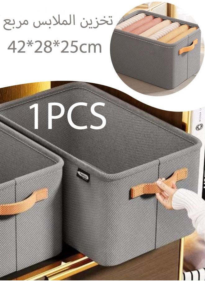 Generic 1/2/3Pcs Wardrobe Clothes Organizer Foldable  Closet Storage Organizer For Clothes Jeans Washable Closet Storage Boxes With Carrying  Handles Cube Storage Bin For Home Bedroom  - Image 1