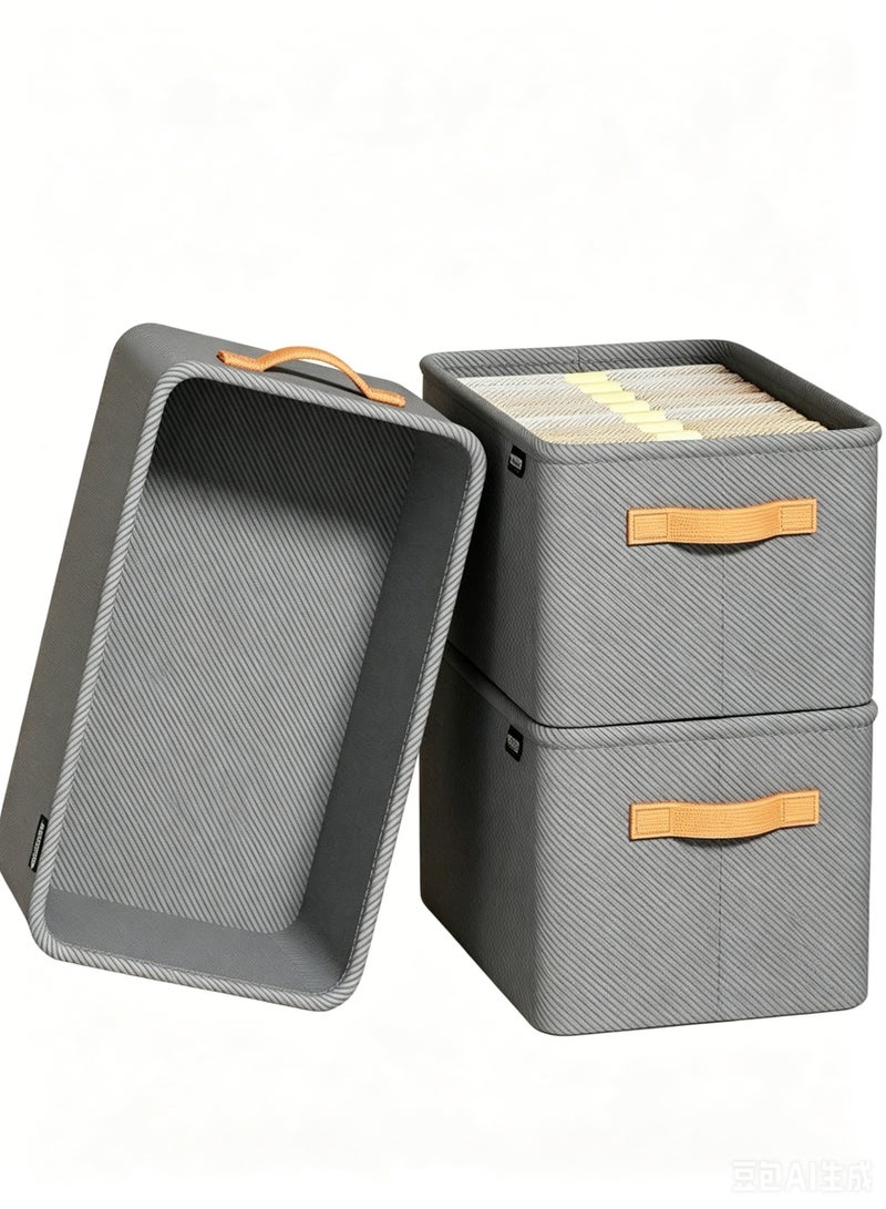 JACIRCLE 1/2/3Pcs Wardrobe Clothes Organizer Foldable  Closet Storage Organizer For Clothes Jeans Washable Closet Storage Boxes With Carrying  Handles Cube Storage Bin For Home Bedroom - Image 4