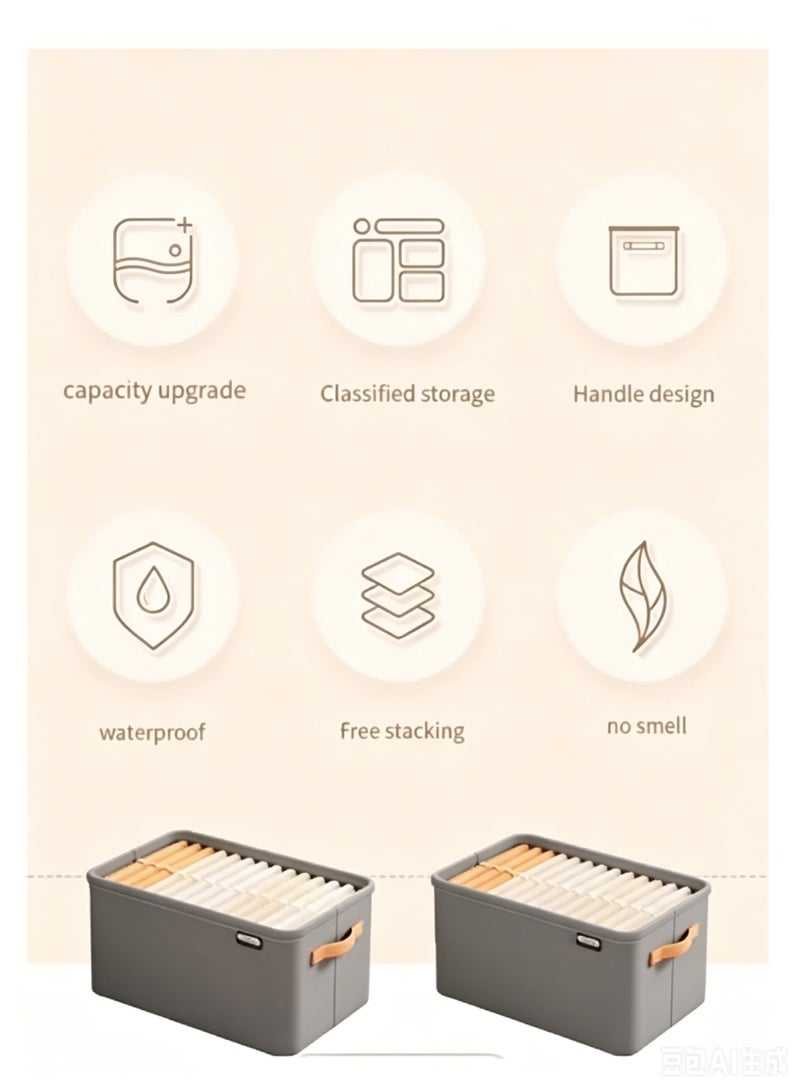 JACIRCLE 1/2/3Pcs Wardrobe Clothes Organizer Foldable  Closet Storage Organizer For Clothes Jeans Washable Closet Storage Boxes With Carrying  Handles Cube Storage Bin For Home Bedroom - Image 3