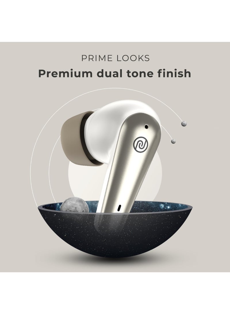 Noise Buds X Prime | TWS Earbuds with 120H Playtime | Quad Mic ENC | Instacharge | 11mm Driver | Dual Tone Finish | BT v5.3 - Champagne White - Image 4