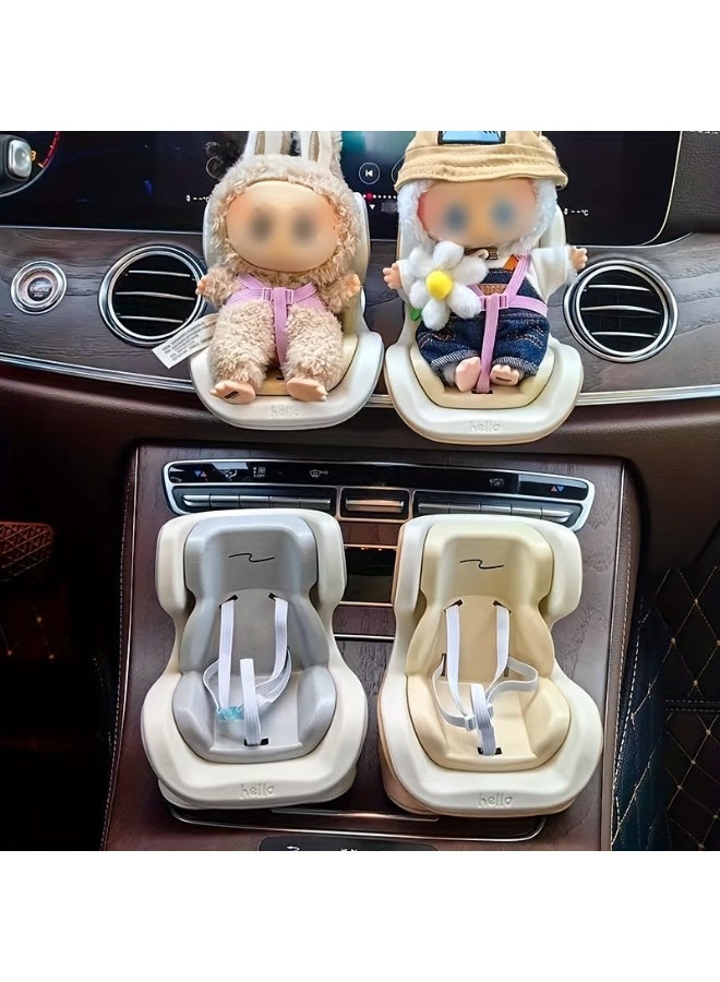 Halamodo 1pc Doll Seat Car Ornament with Display Stand - Stable Air Vent Clip & Desktop Bracket for Dashboard & Desktop Display, Compatible with Multiple Characters, Durable PE Material (Doll Not Included), Cute Car Accessories, Playful Design, Quality Craftsmanship - Image 2