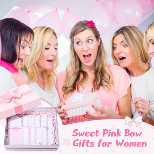 Chiisong 12 Pcs Pink Bow Sticky Notes Coquette Bowknot Self Adhesive Notepad Removable Memo Pad Pink Bow Party Supplies for Home Office Decor Birthday Wedding Bachelorette Party Decorations - Image 4