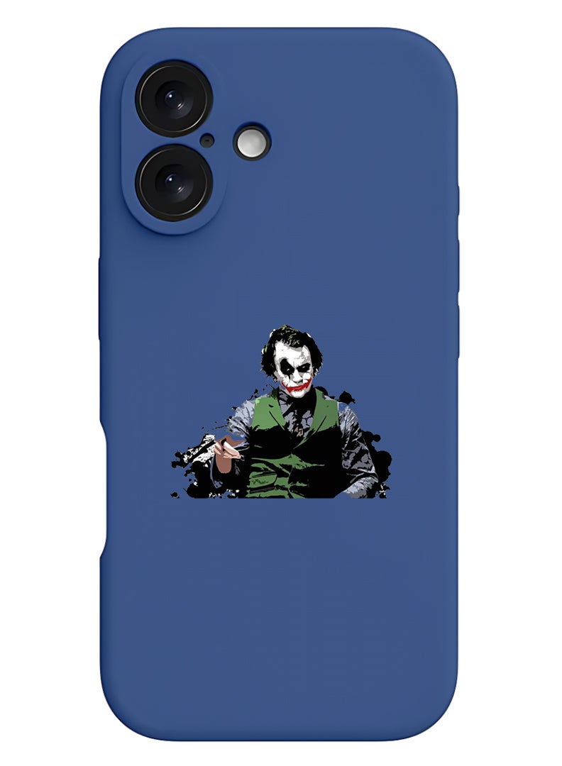 Theodor Protective Slim Fit Case Liquid Silicone Cover with Full Body Protection Anti-Scratch Shockproof Case For Apple iPhone 17 (Blue) Joker Pointing - Image 1