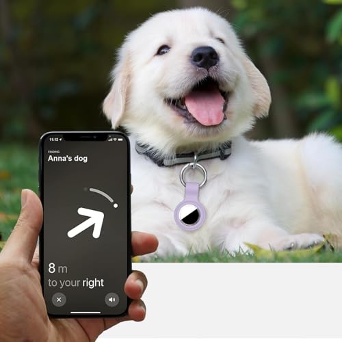 Linsaner Compatible with AirTag Case Keychain for Air Tag Holder Silicone for AirTags Key Ring Cases Tags Chain for Apple for AirTag GPS Item Finders Accessories, Lilac - Image 4