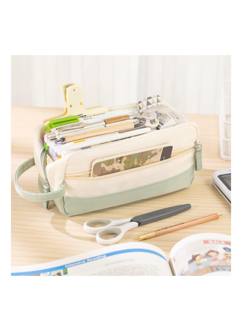 SOLARAE Large Capacity Pencil Case for Kids Girls, Portable Pencil Case with Zipper, Teenager Multifunctional Stationery Organizer, School Supplies Organizer Bag - Image 2