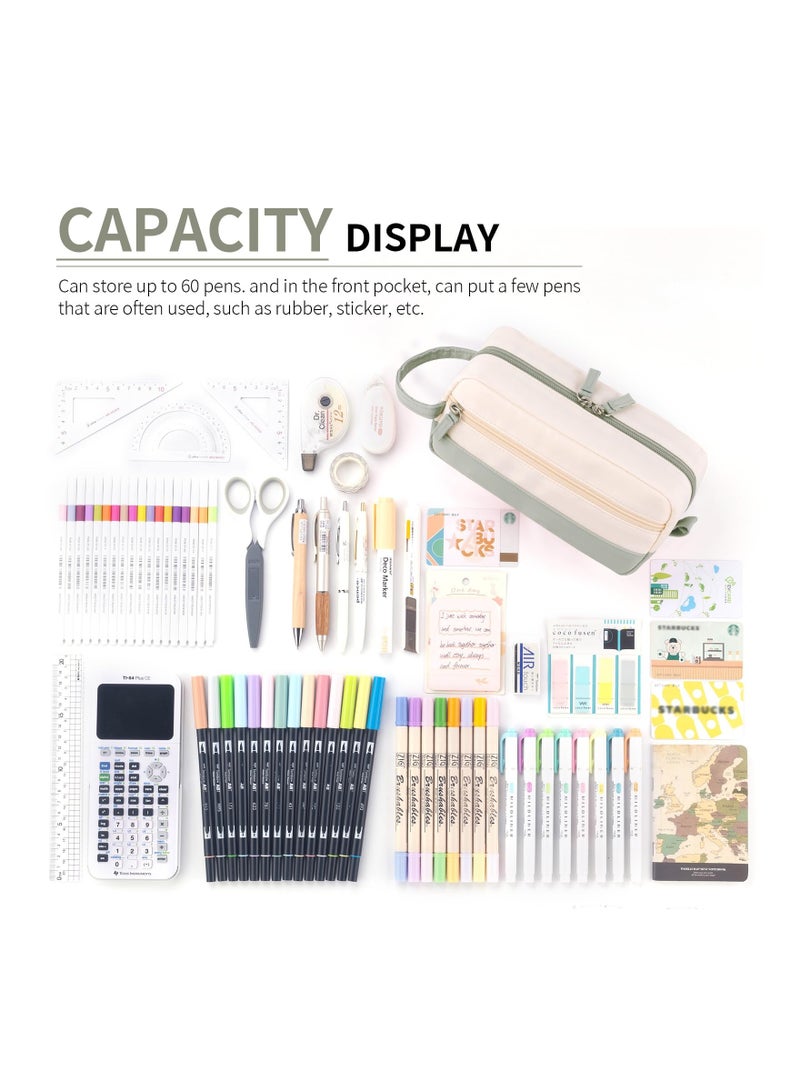 SOLARAE Large Capacity Pencil Case for Kids Girls, Portable Pencil Case with Zipper, Teenager Multifunctional Stationery Organizer, School Supplies Organizer Bag - Image 4