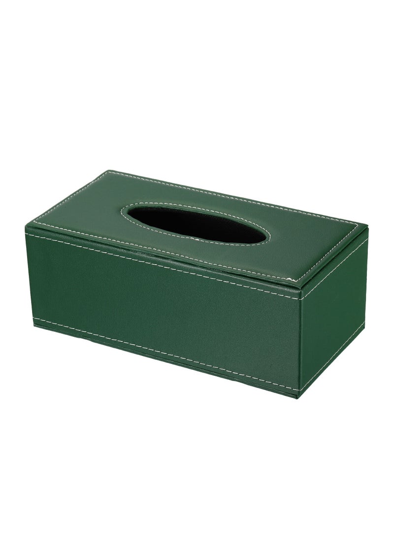 Tissue Box Cover, Leather Tissue Box Holder Creative Tissue Paper Cover with Magnetic Design for Bathroom Kitchen - Image 1
