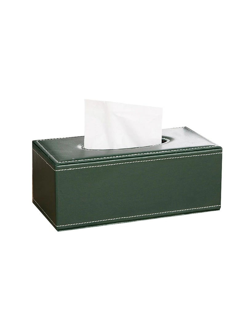 Tissue Box Cover, Leather Tissue Box Holder Creative Tissue Paper Cover with Magnetic Design for Bathroom Kitchen - Image 2