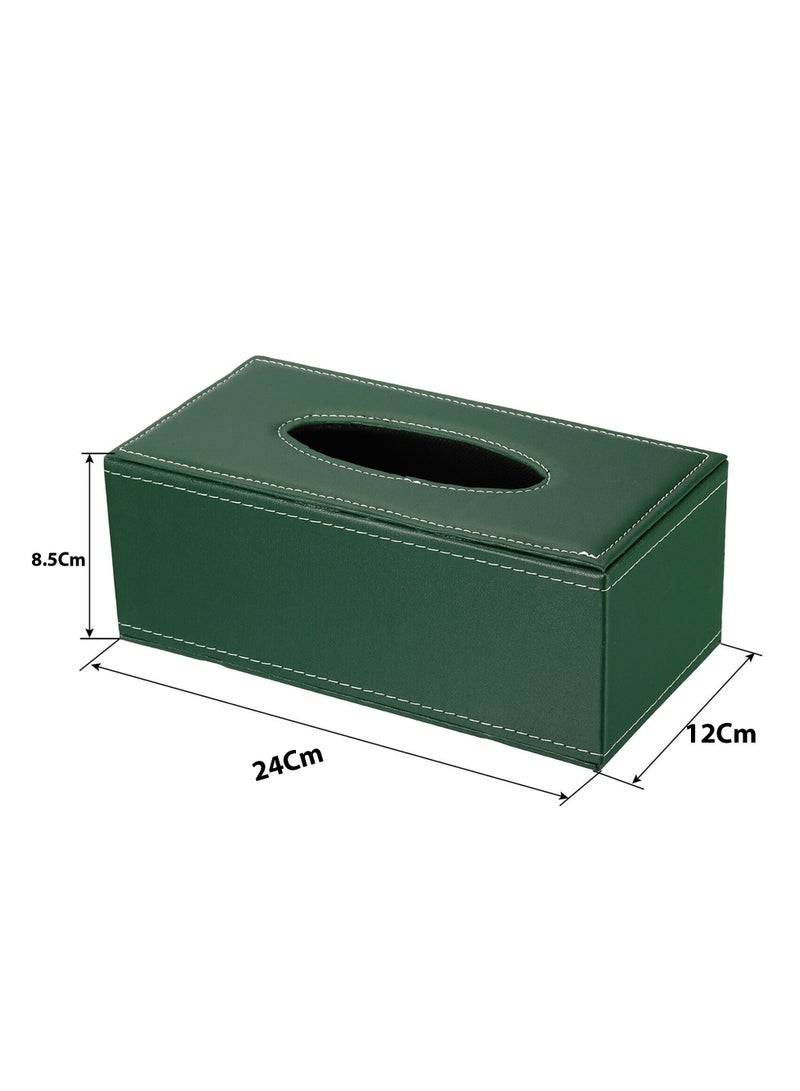 Tissue Box Cover, Leather Tissue Box Holder Creative Tissue Paper Cover with Magnetic Design for Bathroom Kitchen - Image 3