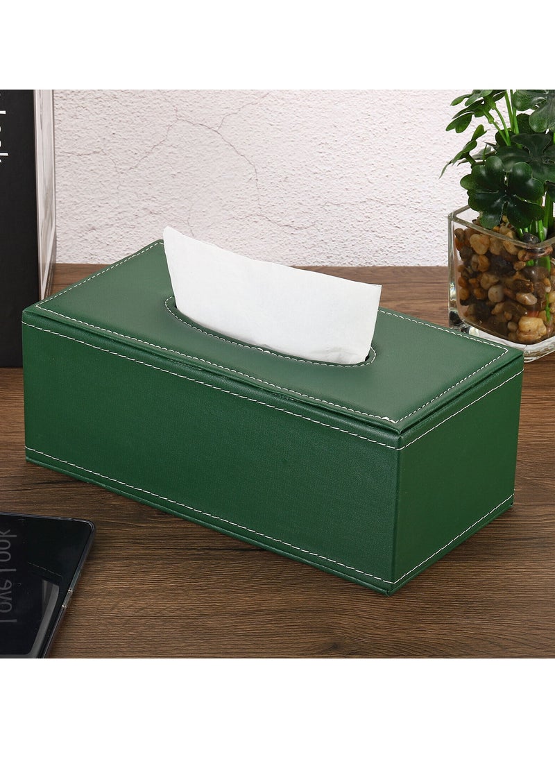 Tissue Box Cover, Leather Tissue Box Holder Creative Tissue Paper Cover with Magnetic Design for Bathroom Kitchen - Image 4