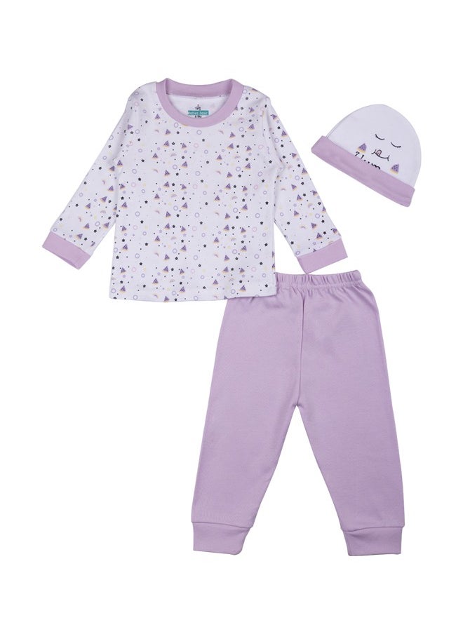 Babies Basic 7 Piece Unisex 100% Cotton Gift Set Include Bib, Pyjama, Mitten, Cap, Romper, Top And Bottom Set  - Image 2