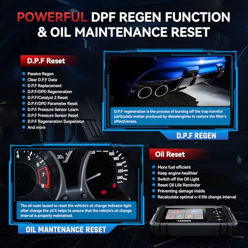 LAUNCH CRP 129 HD Heavy Duty Truck Scanner, All System Diesel Diagnostic DP-F Regen Tool 7+Resets/165 Live Graph Data Code Reader for Cummins, Detroit, Freightliner, International, Paccar &More - Image 5