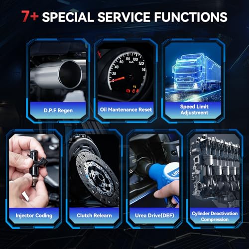 LAUNCH CRP 129 HD Heavy Duty Truck Scanner, All System Diesel Diagnostic DP-F Regen Tool 7+Resets/165 Live Graph Data Code Reader for Cummins, Detroit, Freightliner, International, Paccar &More - Image 4